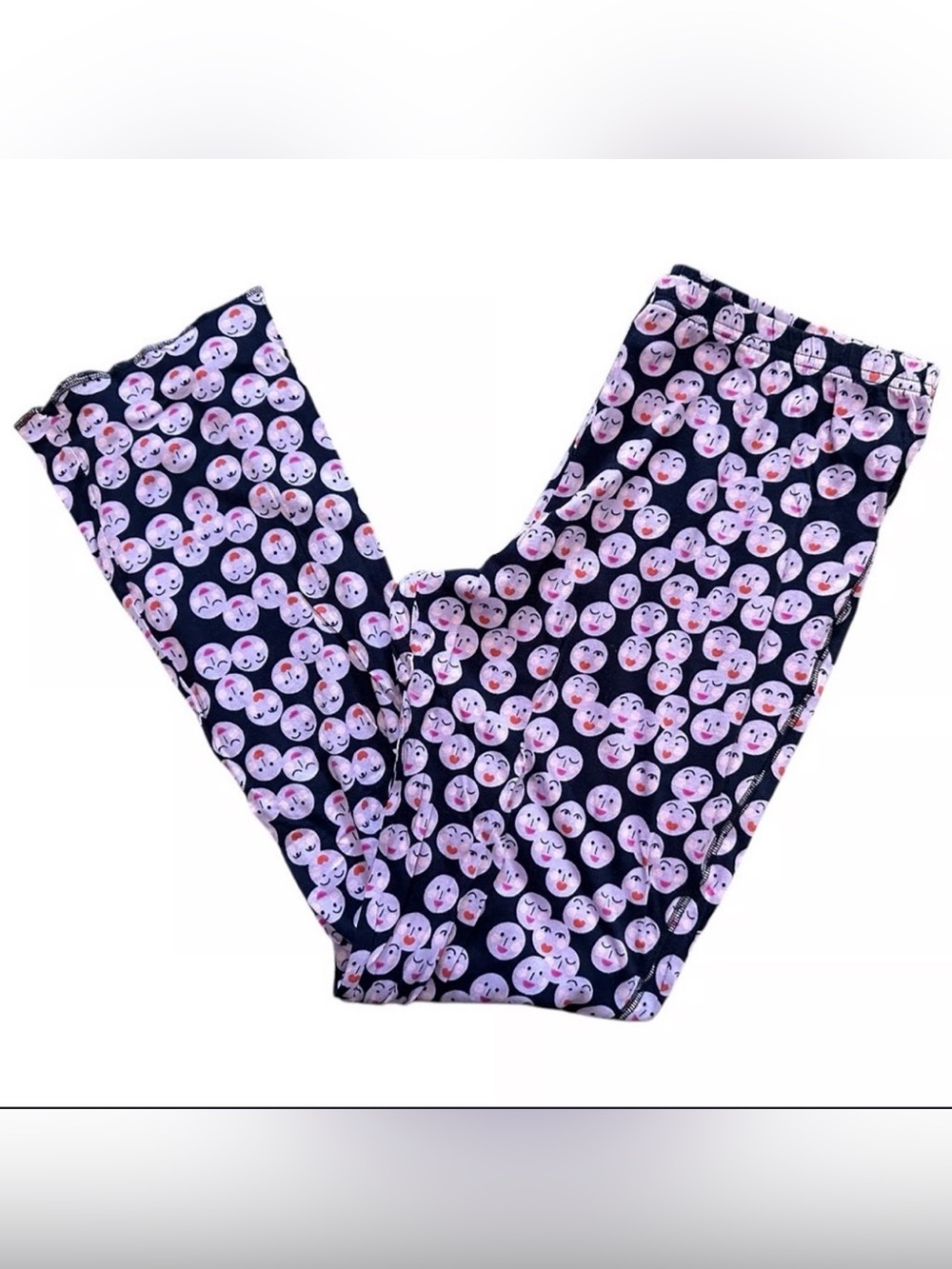 Anthropologie small Navy Emoji Print Leggings pajamas pants